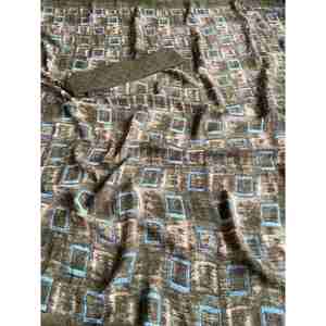 CRÉATEUR GEORGETTE FLOWER DESIGN IMPRIMÉ TRAVAIL SAREE AVEC BLOUSE NON COUCHÉE MEHNDI - Product Image 1