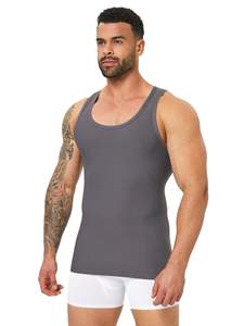 Mens Seamless Shapewear <b>Singlet</b> Ribbed Gym Stringer Fitness <b>Running</b> Shirt Tight Tank Top Quick Dry Breathable Eco-Friendly - Product Image 3