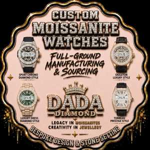 นาฬิกาข้อมือควอตซ์หรูหราแบบสั่งทำพิเศษ แบรนด์ส่วนตัว ประดับด้วยเพชรโมอิสซาไนต์ สายสแตนเลส หน้าปัดกระจก พรีเมียม ระบบอนาล็อก - Product Image 4