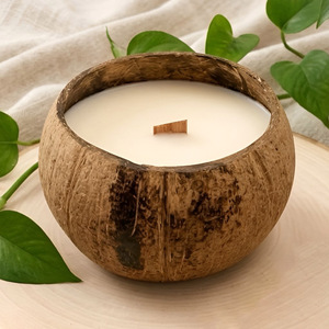 <b>Candle</b> in coconut shell container boho home decor <b>candles</b> <b>cheap</b> price other table centerpiece - Product Image 1