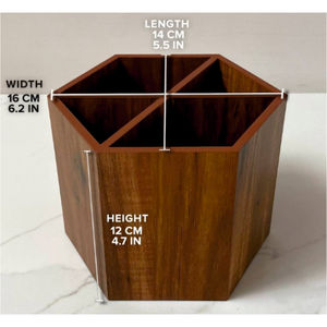 Support à Couverts en Bois Personnalisé à 4 Compartiments – Organisateur de Table pour Cuillères, Couteaux et Fourchettes – Boîte de Rangement en Bois Massif – Porte-Ustensiles en Bois - Product Image 3