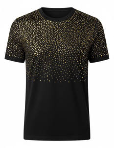 Camiseta de Algodón con Pedrería para Mujer, Estilo Casual, con Logotipo Personalizado, Ropa Urbana, Marca Privada, Proveedor OEM - Product Image 5