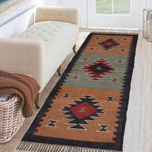 Alfombras Kilim de Yute y Lana Tejidas a Mano, Decorativas, Suaves y Elegantes, para Sala de Estar, Dormitorio y Estudio - Product Image 1