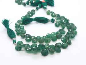 Cuentas facetadas en forma de corazón de esmeralda AAA, cuentas de beryl en forma de corazón para la fabricación de joyas, cuentas de esmeralda en forma de corazón por mayor de proveedor indio. - Product Image 4