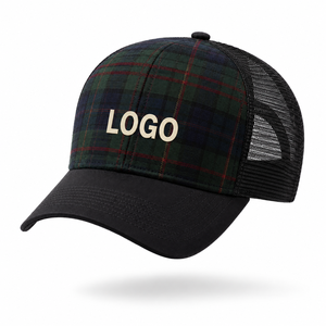 Retro Trucker Cap Cotton Twill Front Fine Mesh <b>Back</b> Panel Buckle Closure Design Custom Woven <b>Patch</b> Wholesale OEM Private Label - Product Image 4