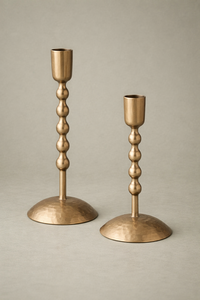 <b>Hammered</b> Metal Candle <b>Holder</b> Set – Decorative Iron Pillar Candle Stand for Home Decor <b>Hammered</b> Candle Pillar Brass Candle Stands - Product Image 6