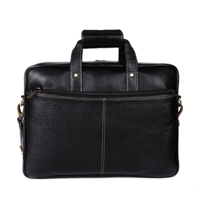 Sac pour ordinateur portable en cuir pour hommes, mallette de bureau |   Sac à bandoulière pour ordinateur portable avec plusieurs poches zippées - Product Image 4