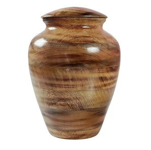 Urne funéraire décorative en bois de frêne avec extérieur en bois poli et artisanat sophistiqué - Product Image 1