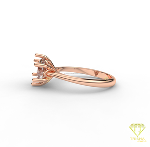 Round Cut Moissanite Diamond Engagement <b>Ring</b> Rose Gold <b>Solitaire</b> Wedding <b>Ring</b> For Women Fine Jewelry - Product Image 1