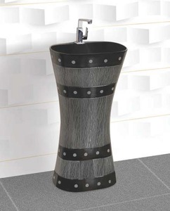 Lavabo de Pedestal de Cerámica Moderno Linum con Desagüe, Ecológico, para Uso Hospitalario, Lavamanos - Product Image 2