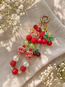Porte-clés Fleur d'Hibiscus Perlé Fait Main, Pendentif de Sac Tressé Adorable pour Femmes et Filles - Product Image 6