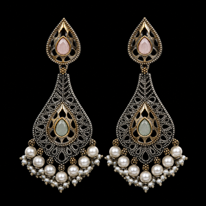 Pendientes Colgantes Bohemios de Plata Oxidada Bicolor para Mujer, Venta al por Mayor, Suministro Directo de Fábrica, ARTS JEWELS - Product Image 1