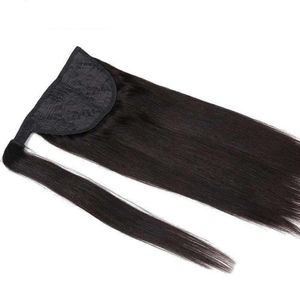 2023 Offre Spéciale 10-36 pouces extensions de cheveux humains queue de cheval droite avec cordon de serrage naturel avec fonction d'enveloppement - Product Image 5