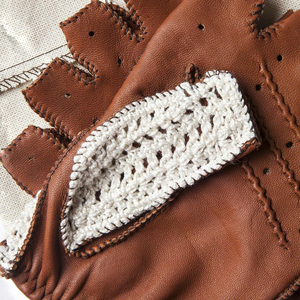 Gants rétro en coton avec garniture en cuir, respirants, pour la conduite, le printemps, l'été, usage quotidien - Product Image 3