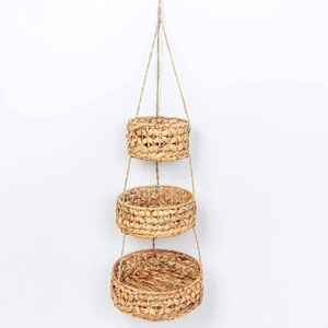 ตะกร้าหวายใส่ผักผลไม้ ตะกร้าแขวน วัสดุธรรมชาติ ภาชนะใส่ของในครัว - Product Image 2