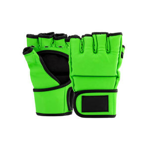 Lightweight Comfortable Half Finger Solid Color Style Waterproof Leather MMA <b>Gloves</b> Moisture Wicking Hook-and-Loop Closure - Product Image 4