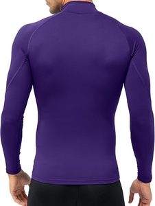 Men's Slim Fit Compression Long Sleeve Performance Shirt Premium Quick Dry Eco-Friendly Spandex/Polyester Base <b>Layer</b> <b>Top</b> - Product Image 4