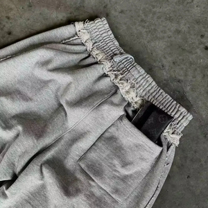 Pantalones Deportivos Personalizados con Logotipo, Estilo Urbano, para Hombre, de Algodón Grueso, Lavado Ácido Vintage, Anchos, Holgados, con Rayas - Product Image 5