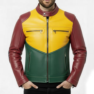 <b>Men</b> Heritage Leather <b>Jacket</b> Genuine Leather Soft Full Zip Casual Regular Fit Outdoor Winter Quick Dry Breathable Western Style - Product Image 1