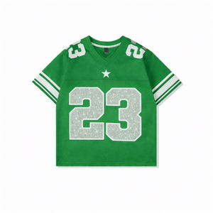 Camiseta de Fútbol Personalizada con Pedrería para Mujer, Número 23 Brillante, Camiseta Deportiva, Top de Fútbol Americano para Ropa Urbana - Product Image 4