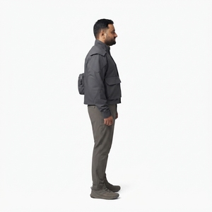Blouson de chasse modulaire technique en nylon personnalisé OEM pour homme, imperméable, coupe-vent, régulation thermique, style brutale, techwear - Product Image 3