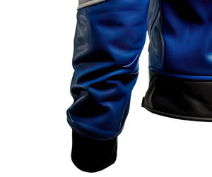 Men Blue <b>White</b> Black Leather Motorcycle <b>Jacket</b> Color Block <b>Biker</b> Racing <b>Jacket</b> Wholesale Supplier Custom Manufacturer - Product Image 5