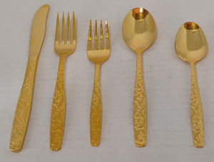 Elegant Modern Stainless Steel Metal <b>Flatware</b> <b>Set</b> Rust Resistant Spoon Fork Knife Dining <b>Set</b> for Hospitality & Table Setting - Product Image 2