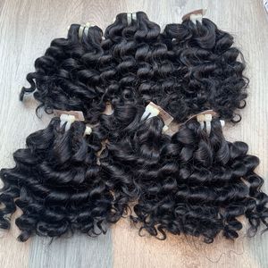 Bundle de couleur noire naturelle bouclée à l'eau 100% prix d'usine Belles boules de cheveux humains super doublement étirées - Product Image 3