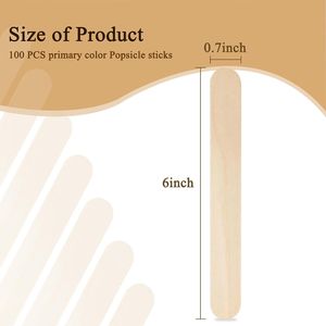 100 Bastoncini di Legno Jumbo per Artigianato, 6 Pollici di Lunghezza x 3/4 di Larghezza, per Progetti Artistici Fai-da-Te, Decorazioni per la Casa, Creazioni di Ghiaccioli - Product Image 2