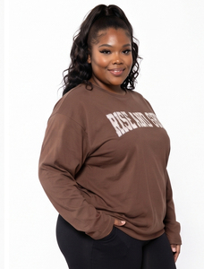 Wholesale Women Fitness T-Shirt Plus Size Long Sleeve Tee Ladies Crew Neck Workout Tee Oversized Boxy Tee Embroidered T-Shirt - Product Image 3