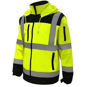 Safety Hi-Vis Breathable Reflective LED Flash Customized Logo ANSI Class 1 <b>Waterproof</b> Workwear Polyester Construction <b>Work</b> - Product Image 1
