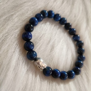 Wholesale natural blue tiger eye stone with buddha charm beads <b>bracelet</b> reiki <b>healing</b> 8mm gemstone for <b>healing</b> & meditation - Product Image 2