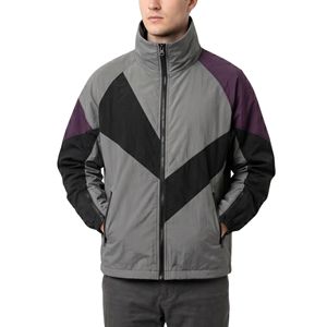 Grey Black Chevron Design Windbreaker <b>Jacket</b> Geometric Pattern <b>Lightweight</b> Water Resistant <b>Running</b> Outdoor Casual Men's <b>Jackets</b> - Product Image 5