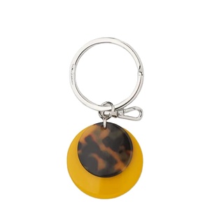 Best Seller Brown Yellow Resin Disc Keychain Double Pendant Key Holder Bag Charm Stylish <b>Car</b> Keyring Fashion Accessory - Product Image 1