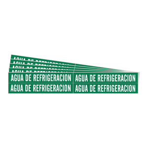 Marqueur de tuyau auto-adhésif Brady Agua De Refrigeracion pour les tuyaux d'eau de refroidissement - Product Image 1