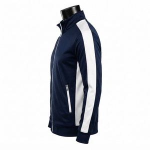 Veste de sport pour homme, tissu polyester respirant, technologie de séchage rapide, design léger, poignets élastiques, confortable, athlétique - Product Image 3