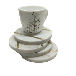 Sous-verres en marbre blanc personnalisés de 4 pouces, ronds, vierges, pour gravure laser, écologiques, épaisseur 10 mm, style classique, vente en gros - Product Image 5