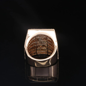 Baguette & Round Cut Moissanite Diamond <b>Initial</b> 925 Sterling Silver Rhodium Plated Iced Out Style Wedding Gift <b>Ring</b> Men Jewelry - Product Image 5