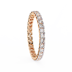 Anillos de eternidad de oro blanco de 18 quilates, oro rosa, diamantes cultivados en laboratorio, corte redondo, VVS, VS, EF, CVD, HPHT - Product Image 6