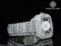 Montre en acier inoxydable entièrement dorée de qualité supérieure, avec diamants, pour une utilisation formelle et professionnelle, disponible pour l'exportation