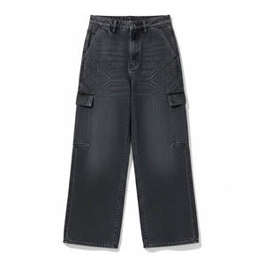 Jeans baggy pour femmes, design personnalisé, service OEM, coupe décontractée, pantalons en denim pour un usage quotidien, marques et équipes de mode. - Product Image 2