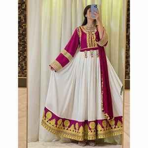 Robes afghanes ethniques Kuchi faites à la main, respirantes, brodées, longues, pour femmes, style Pashtun, robes de mariage Kabu. - Product Image 4