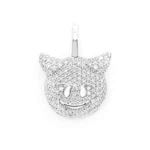 Luxurious 14K <b>Solid</b> <b>Gold</b> Devil Face <b>Pendant</b> Trendy Hip-Hop Style with Natural Diamond Perfect Fine Charm for Special Occasions - Product Image 1