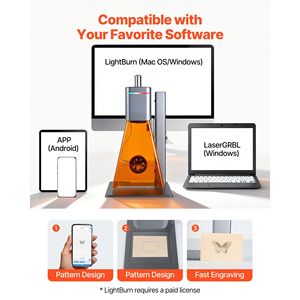 Incisore Laser Portatile 2W IR e 20W a Diodi Blu, Alta Velocità 10.000 mm/s, Macchina per Incisione 6,3 x 5,5 - Product Image 5