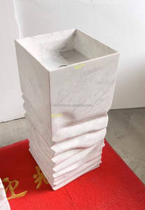 Independiente Piedra Natural Vanidades Pedestal Italia Blanco Lujo Carrara Mármol Lavabos - Product Image 4