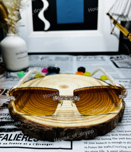 Moissanite Diamond Hip Hop Rimless Glasses Iced Out Photochoromic Eyewear Luxury <b>Sunglasses</b> Unisex Party Wear - Product Image 1