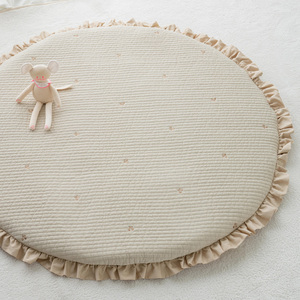 [S.P Company] Tapis rond en coton premium lolbaby, tapis de jeu brodé pour bébé, couverture de sol lavable pour la chambre d'enfant - Product Image 4