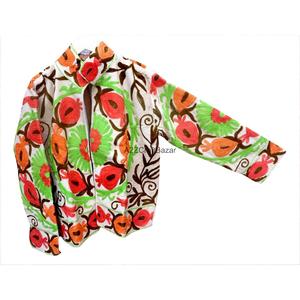 Handmade Corduroy Suzani Jacket Women's Floral Embroidered Cotton Stripe Lining Autumn <b>Winter</b> Fashion <b>Coat</b> - Product Image 1