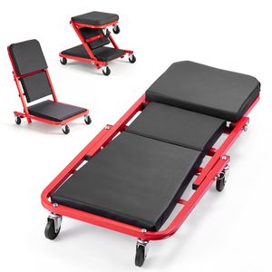 Carretilla mecánica plegable 3 en 1 de 36 pulgadas con capacidad de 340 lb, rodillos para garaje con 6 ruedas giratorias y soporte acolchado - Product Image 1
