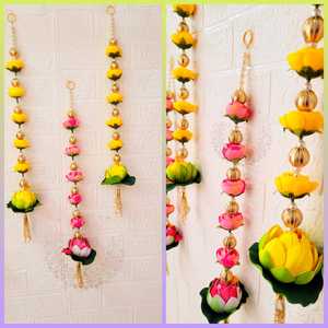 Guirlande décorative de marguerites artificielles avec pompons, style Art Déco, pour anniversaire, mariage, Mandap, scène, fête, festival, événement, maison, Diwali - Product Image 3